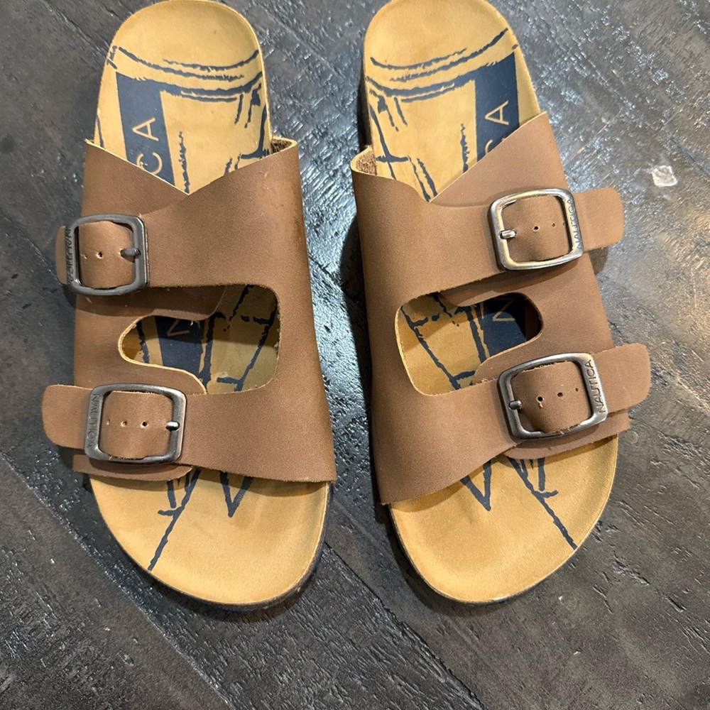 Nautica Kids Tan Sandals with Buckles